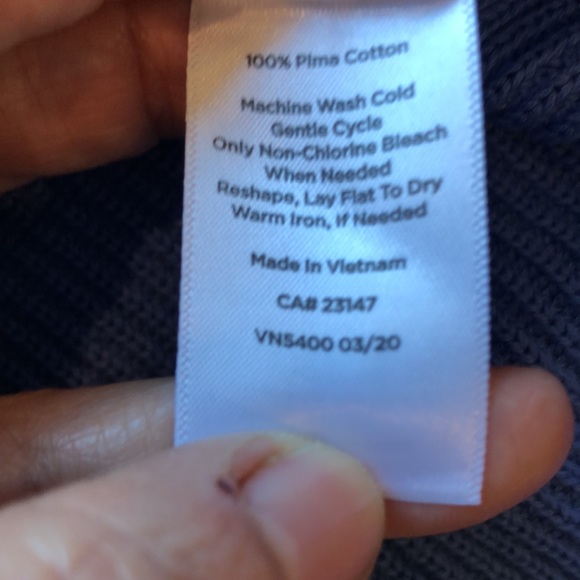 Talbots cerulean blue mock turtleneck tunic with navy trim - Picture 6 of 6